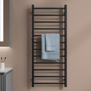 Popular Black Bathroom Heated Towel Rack Wall Mounted Square Towel Warmer Free Standing Towel Rack