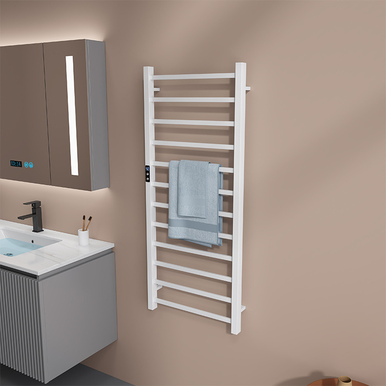 Popular Bathroom Wall Mounted Electric Radiator Black Heated Towel Warmer Rack Heated Towel Rail