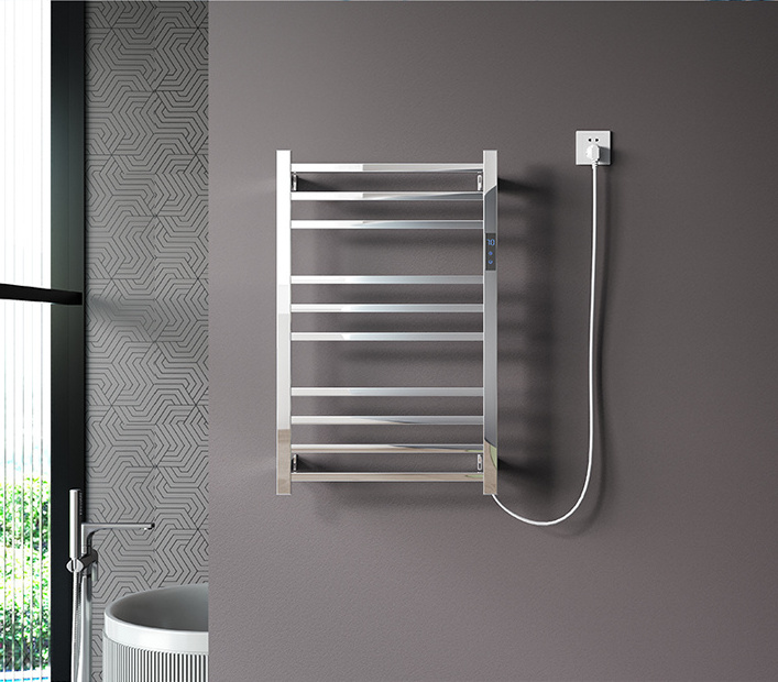 Hotel Vertical Heated Towel Rail Stainless Steel Electric Towel Warmer Wall Mounted Bathroom Heated Towel Racks