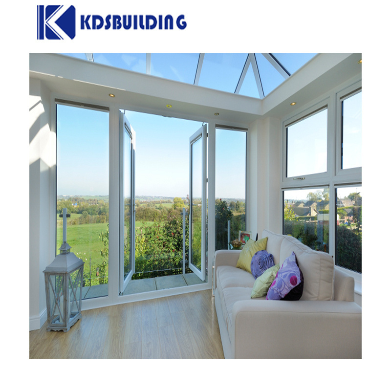 KDSBuilding Manufacturing High Quality Burglar System Double Glazed UPvc Clear PVC Window