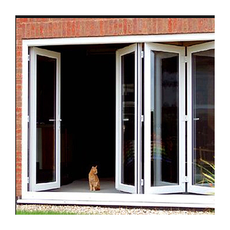 KDSBuilding Thermal Brake Aluminum White Patio Double Low E Glass Acrylic Sliding Folding Doors