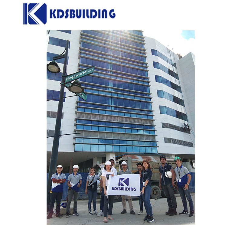 KDSBuilding Skyscraper Residential Aluminum Tempered Glass Frame Expose Curtain Walls