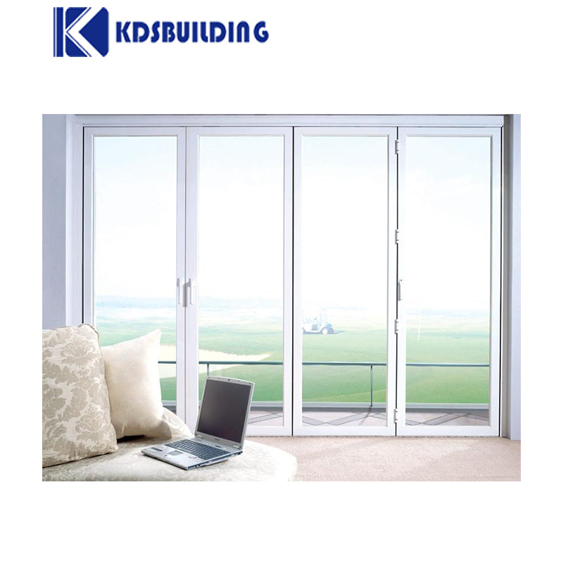 KDSBuilding Thermal Brake Aluminum White Patio Double Low E Glass Acrylic Sliding Folding Doors