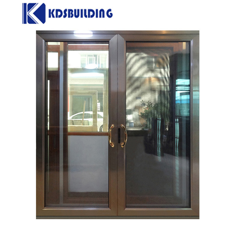 French 24 Inches Exterior Hurricane Impact Proof Tempered Glass Hinge Doors Aluminium Casement Door