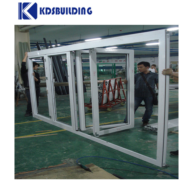 KDSBuilding Thermal Brake Aluminum White Patio Double Low E Glass Acrylic Sliding Folding Doors