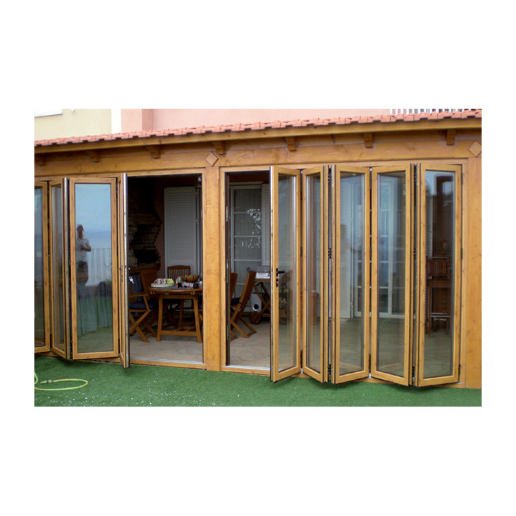 Exterior Accordion Thermal Break Sound Insulation Sliding Retractable Fly Screens Bi Folding Doors