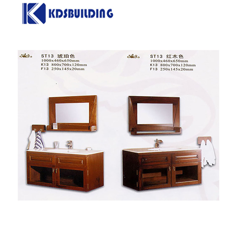 Bathroom Wall Counter Wash Basin Wooden Cabinet With Mirror, Cabinet Under The Sink In The Bathroom