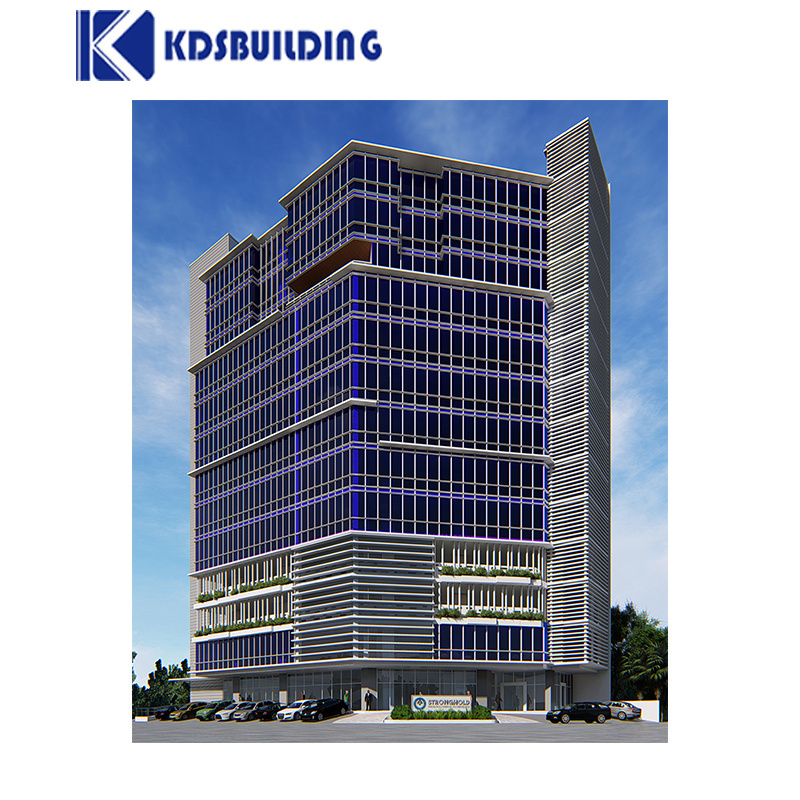 KDSBuilding Skyscraper Residential Aluminum Tempered Glass Frame Expose Curtain Walls