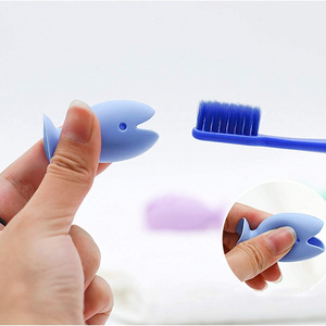 Pen Desktop Storage Decoration tool Makeup Brush Cute Bathroom Mini Silicone Fish Toothbrush Holder