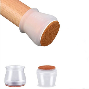 Anti scratch noise-proof non-slip high transparent injection furniture silicone floor chair leg protectors