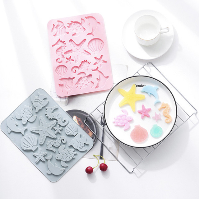 Marine series Silicone Fondant Chocolate Mold For Cake Decoration