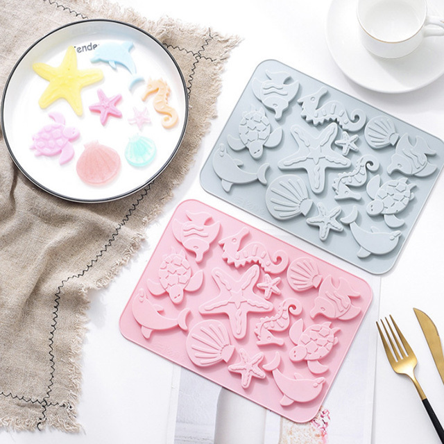 Marine series Silicone Fondant Chocolate Mold For Cake Decoration