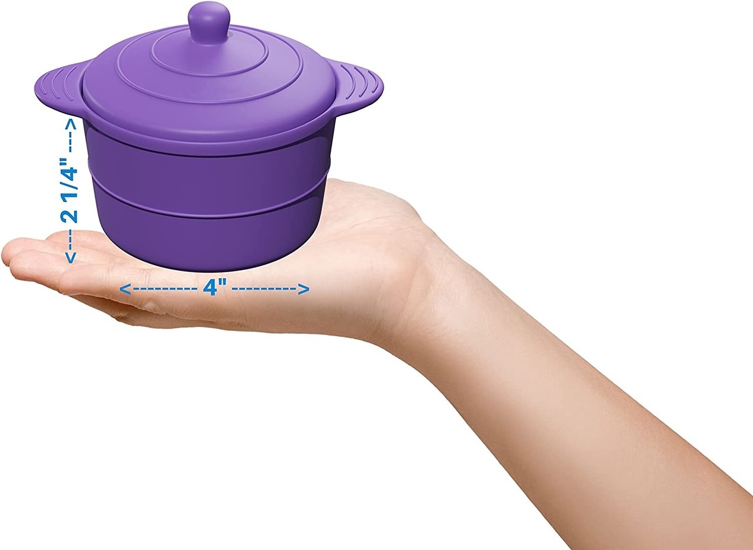 PBA free Food Grade Silicone Ramekin Mini Round Individual Serving Pot with Lid Steamer Cooker