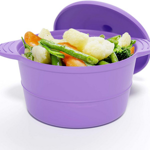 PBA free Food Grade Silicone Ramekin Mini Round Individual Serving Pot with Lid Steamer Cooker