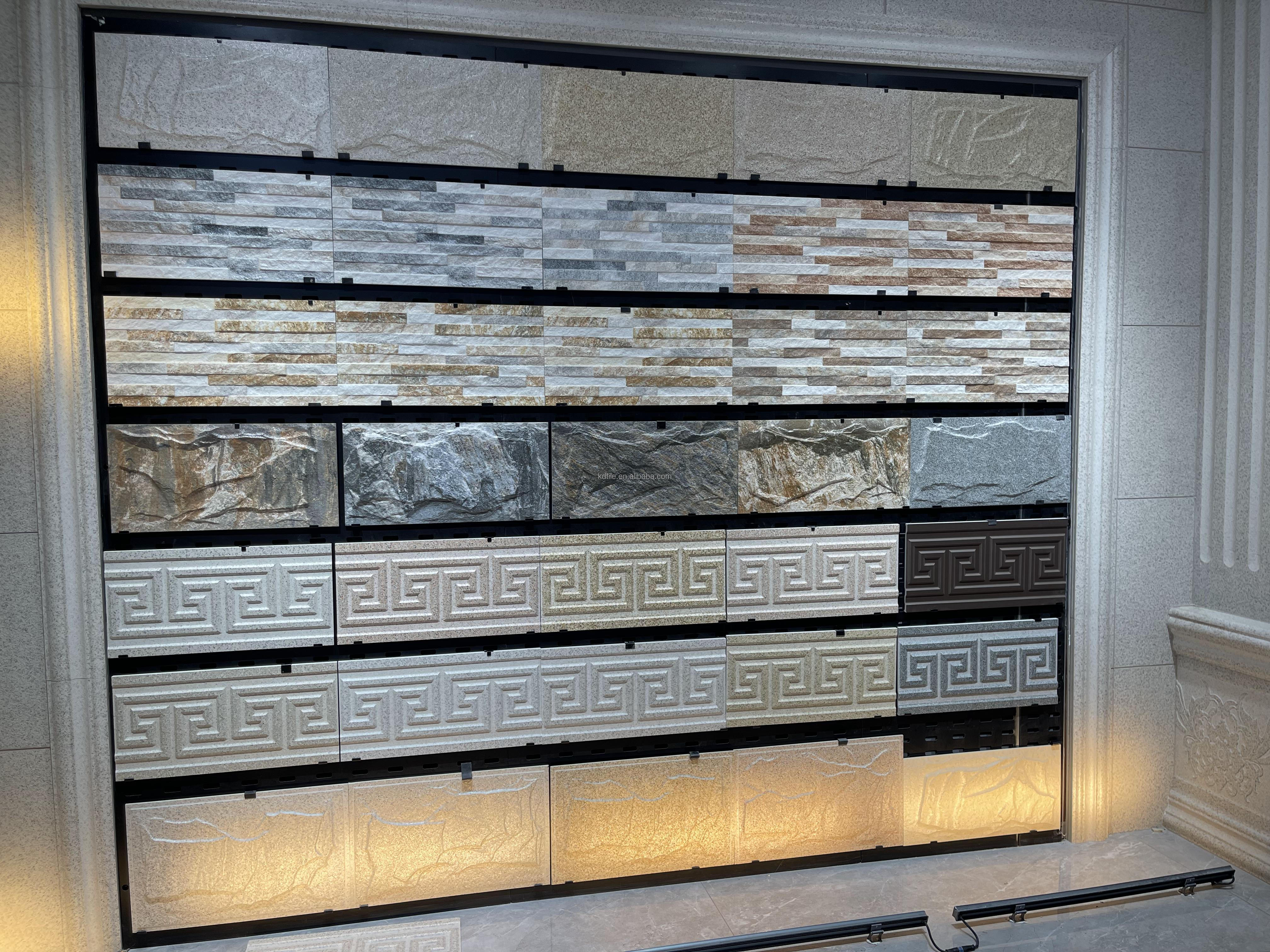 Exterior wall decorative clinker brick tile Black Stone Stacked Exterior Wall Cladding Tiles