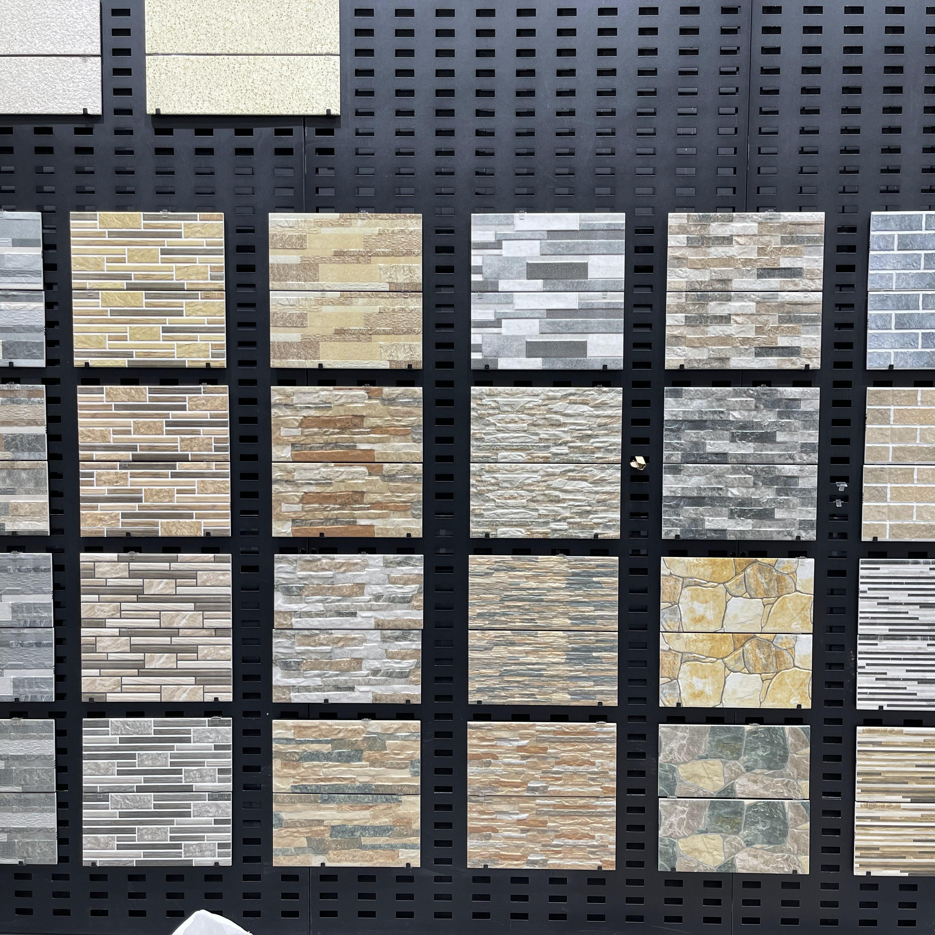 External 3D Ceramic Tiles 300X600mm Matte Glazed Rustic Antique Villa Bricks Exterior Wall Decoration Porcelain