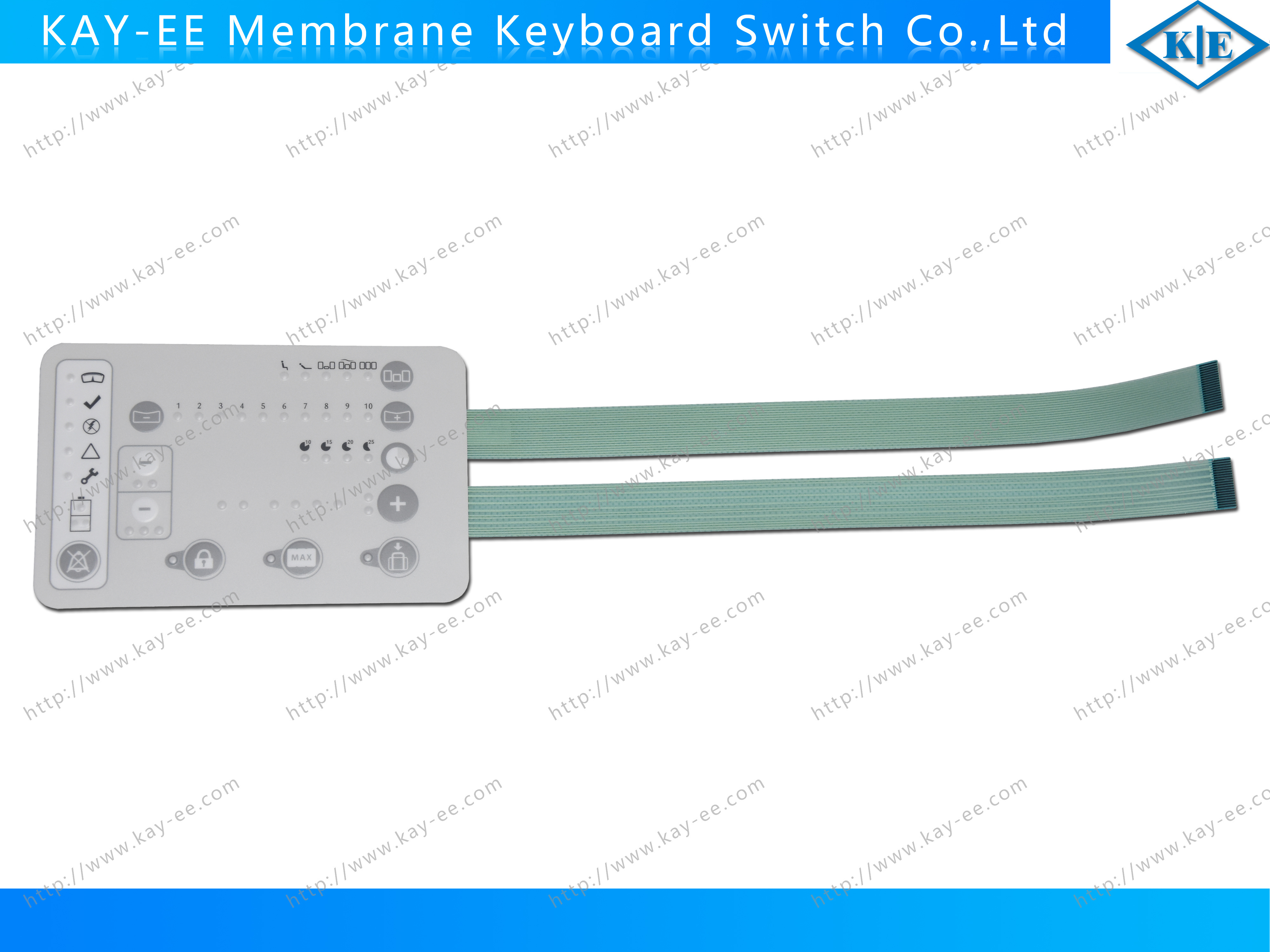 7 Key PET Electronic Control Membrane Graphic Keypad Switch With LED For Fuel Textile Machine Panel System