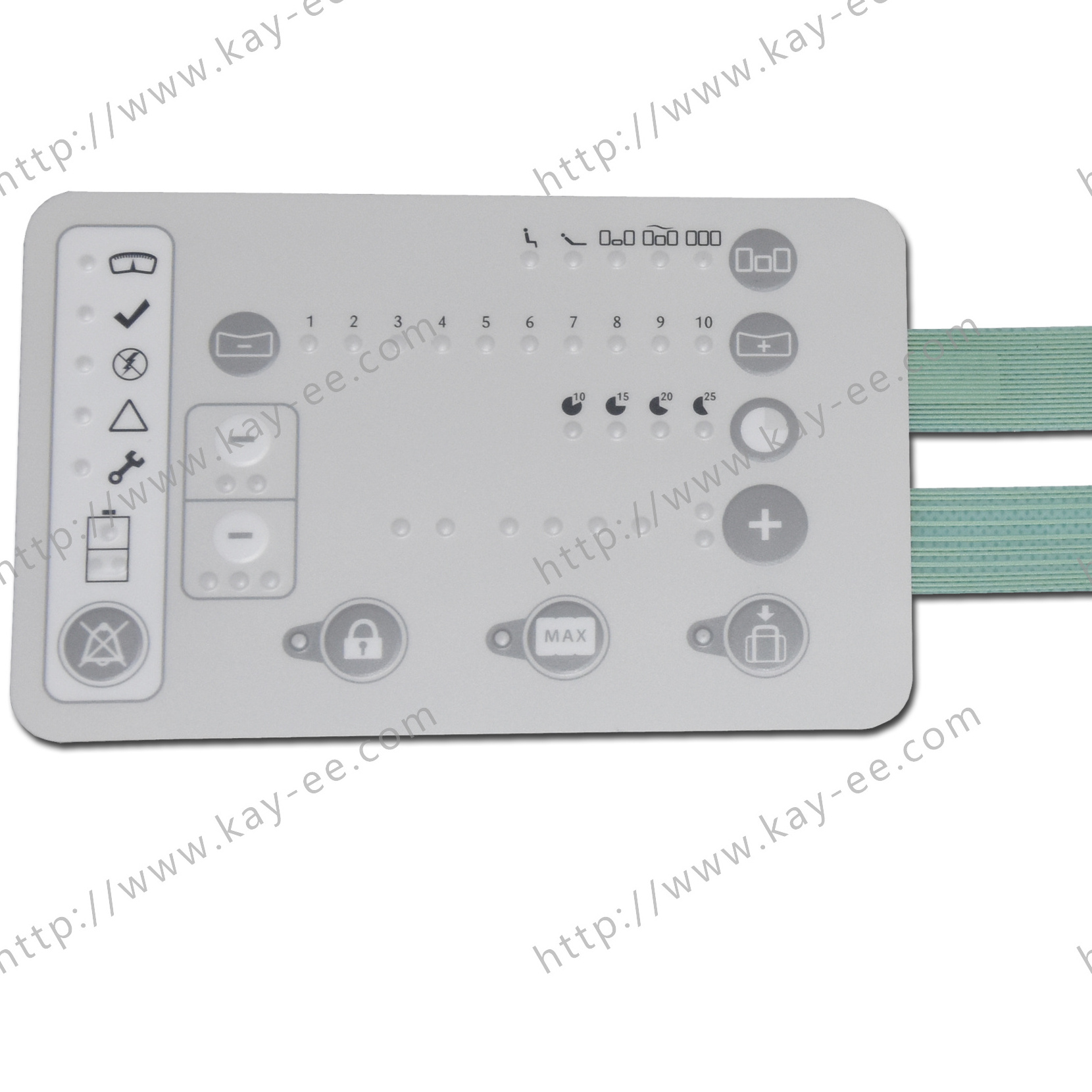 7 Key PET Electronic Control Membrane Graphic Keypad Switch With LED For Fuel Textile Machine Panel System