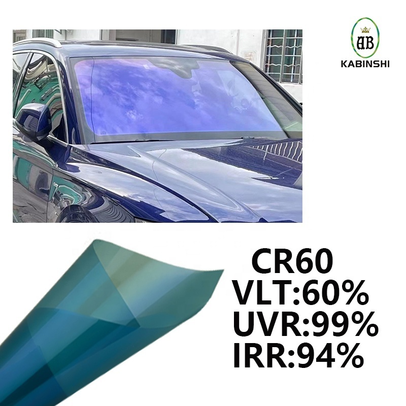 High Quality PET Chameleon Window Tint Film CR70  VLT70% Solar Smart Car 1.52M*30M Blue Window Glass Tinted Film