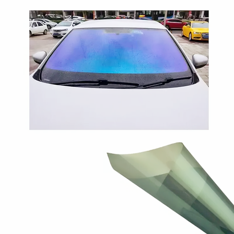 High Quality PET Chameleon Window Tint Film CR70  VLT70% Solar Smart Car 1.52M*30M Blue Window Glass Tinted Film