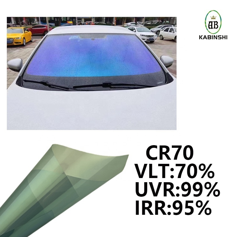 High Quality PET Chameleon Window Tint Film CR70  VLT70% Solar Smart Car 1.52M*30M Blue Window Glass Tinted Film