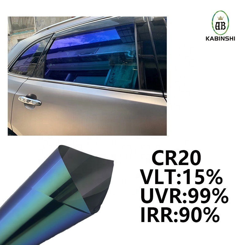 High Quality PET Chameleon Window Tint Film CR70  VLT70% Solar Smart Car 1.52M*30M Blue Window Glass Tinted Film