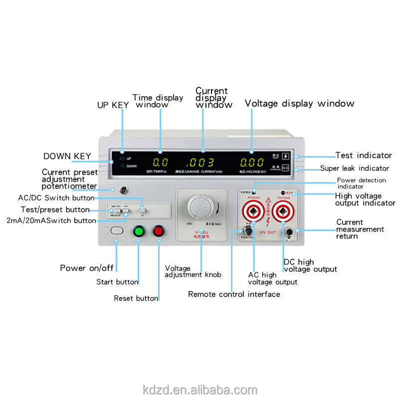 AC/DC HV Hipot Tester Withstand Voltage Tester Electrical Safety Analyzer With Insulation Test