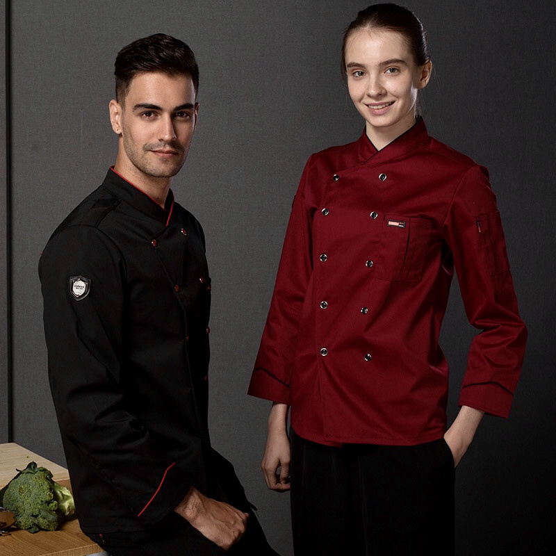 Professional Custom Design Chef Coat Chef Jacket Chef Uniform Tops Woven Unisex Comfortable Work Uniform Cook Uniform for Unisex