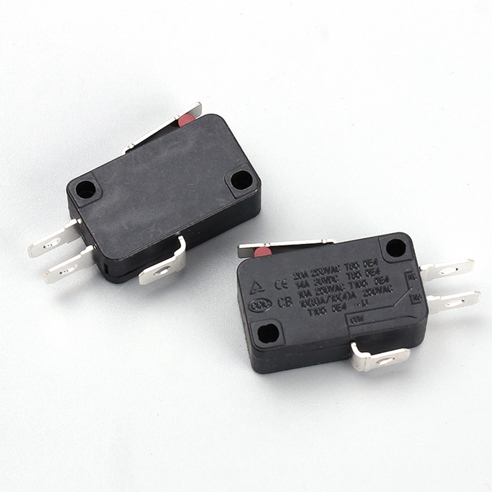 KW4-3Z-3 5A Straight handle Micro Switch SPDT NO lever PCB terminal limit switches with wheels for 3D Printer 150-250V Limit