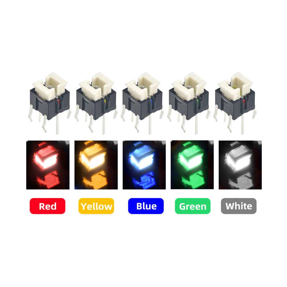 Factory Price LED Light illuminated momentary push button switch 6 pin SMD/DIP 12v with lamp tactile switch Illuminated Switches