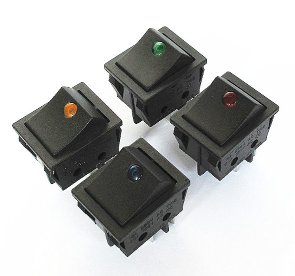 1E4 Kcd4 Rocker Switch T85 1e4 Large Size Large 4 Pins Cat Eye 20A 250VAC Mini Push Button Switch Red Green Yellow Blue White