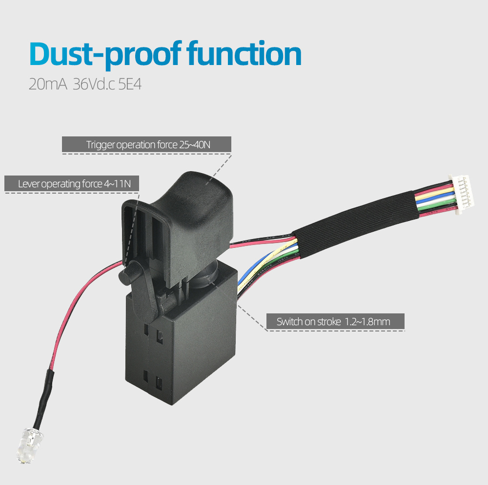 brushless cordless power tool switch dustproof DC signal trigger switch Variable Speed Switch