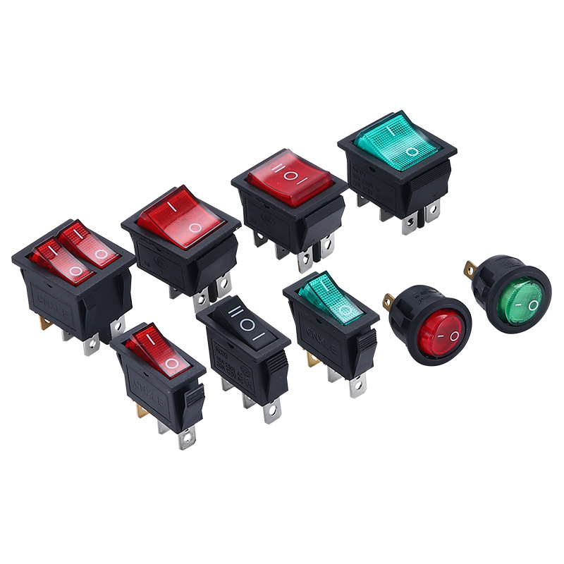 KCD1 KCD3 KCD4 switches LED illuminated round rocker switch