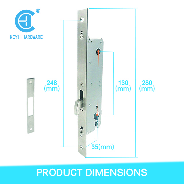 KEYI Security  Double Hook Spring Bolt Lock Body High Quality Sliding Door Mortise Lock Body