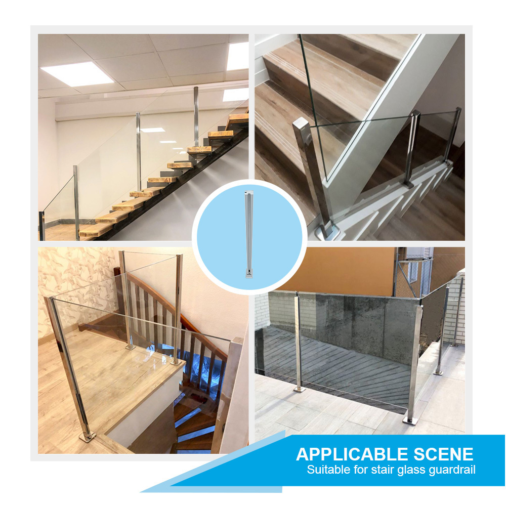 Modern Design Guard Railing Glass System and Fitting Stainless Steel Frameless Glass Balcony Railing Stairs Balustrade Handrail