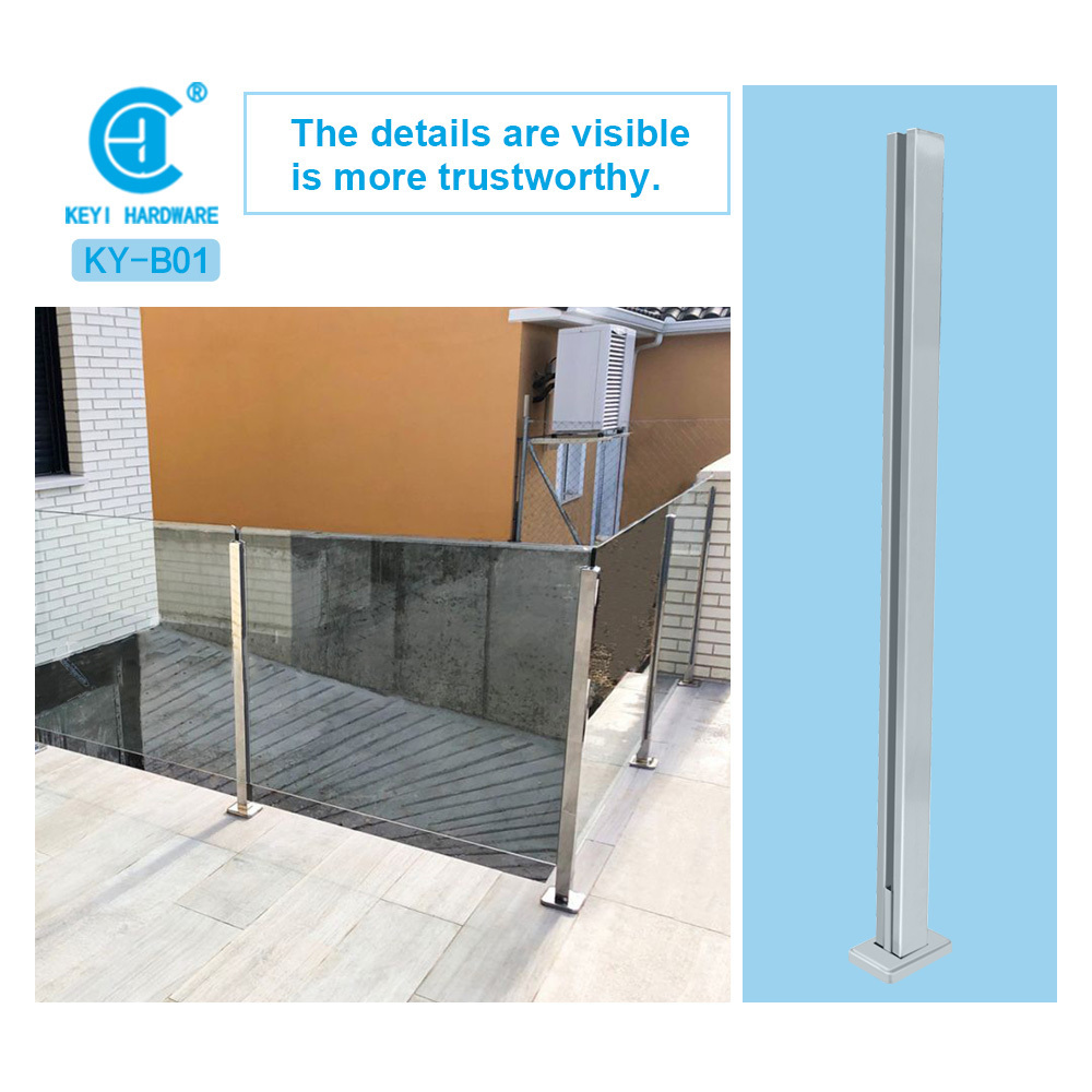 Modern Design Guard Railing Glass System and Fitting Stainless Steel Frameless Glass Balcony Railing Stairs Balustrade Handrail