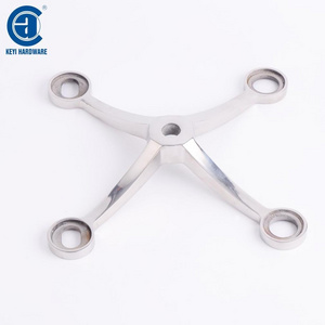 Factory price 4 arm ways stainless steel wall fitting glass spider