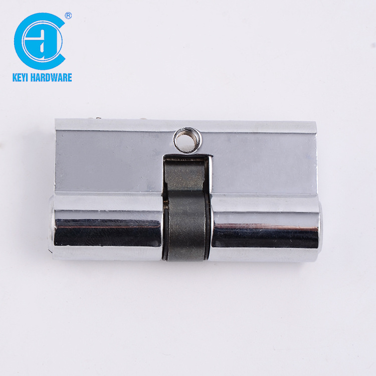 Safe Lock Cylinder KEYI C1 Hot Sale Double Sides Opening Zinc/brass Silver Customized Door Cylinder 3 Iron/brass Keys Locker