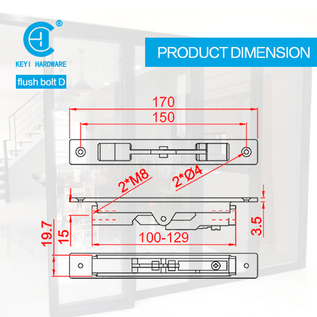 In Stock Promotion Automatic Door Black Tower Bolt Zinc Alloy Sliding Locking Flush Bolt For Doors And Windows