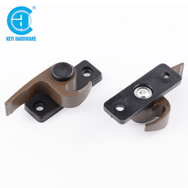 South America Market UPVC Sliding Window Moon Lock Accessories Aluminum Alloy Sliding Crescent Window Lock