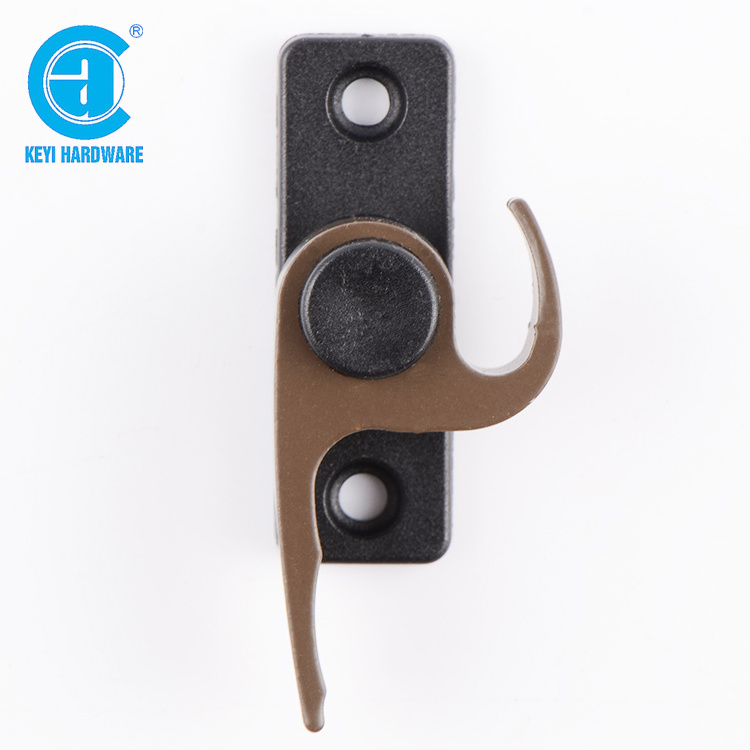 South America Market UPVC Sliding Window Moon Lock Accessories Aluminum Alloy Sliding Crescent Window Lock