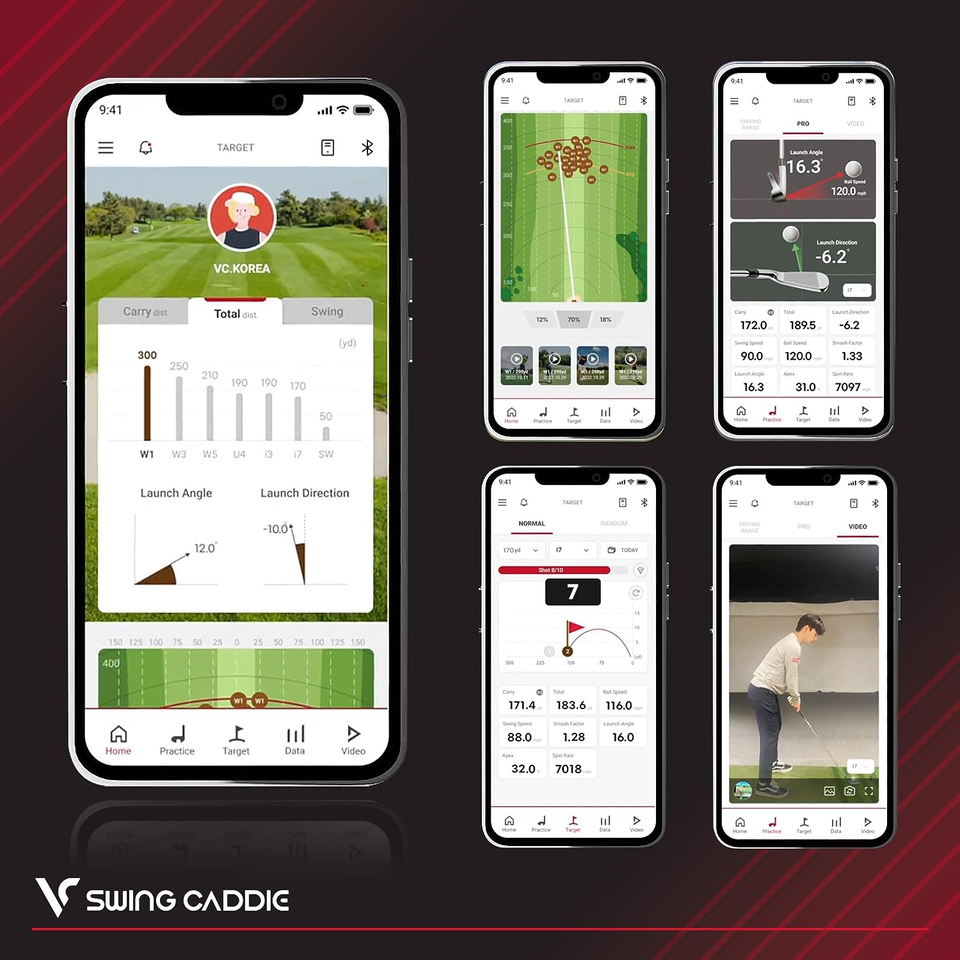 New original Swing Caddie SC4 Portable Golf Simulator and Golf Launch Monitor for Indoor and