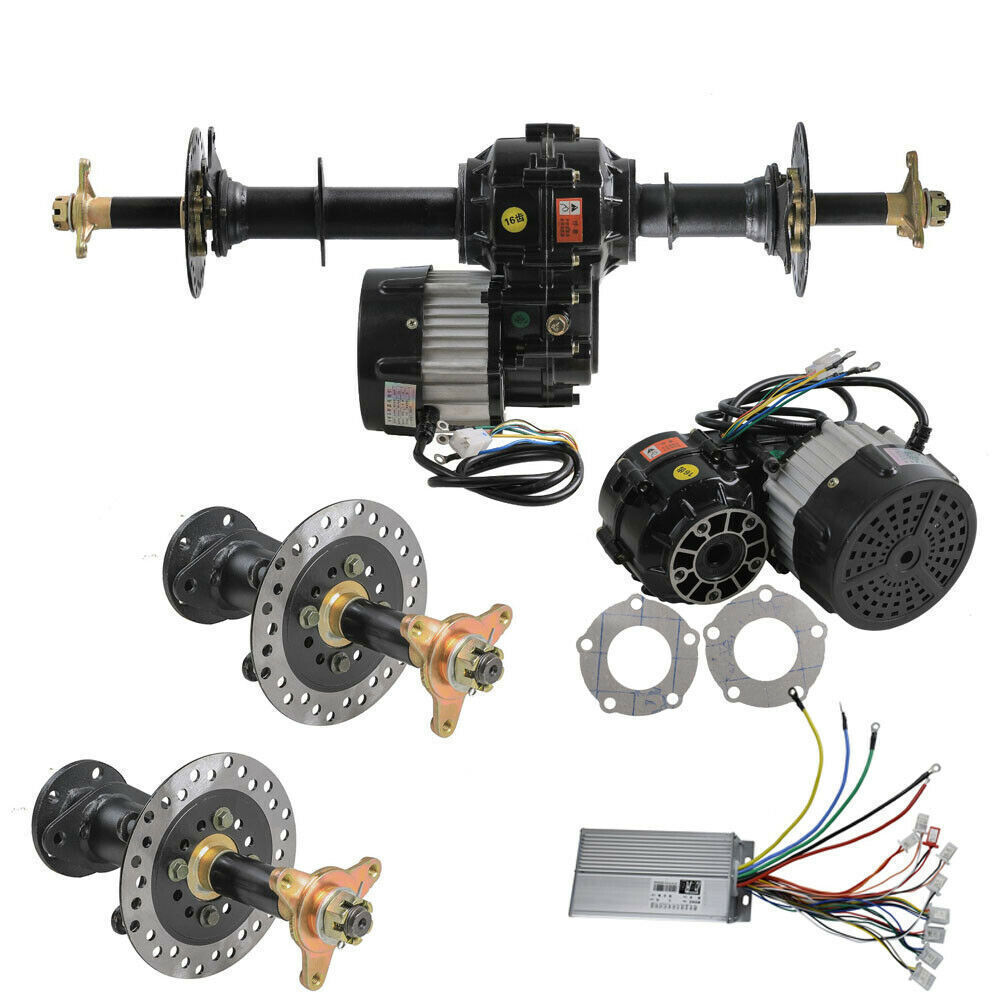 ORIGINAL QUALITY NEW Front + Rear Axle Kits 1000W 1500W Differential Motor for Mower ATV Quad Go Kart