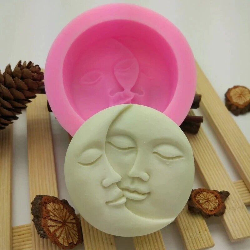 Moon Love Silicone Mold Face Design Soap Cake Plaster Handmade DIY Craft Making