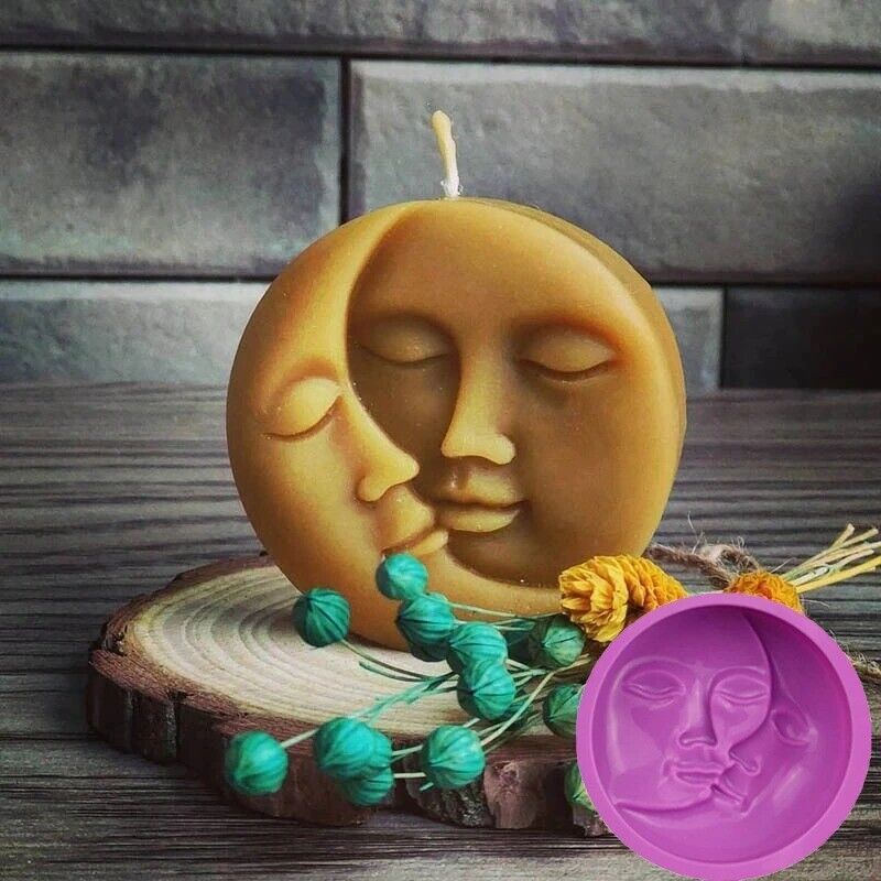 Moon Love Silicone Mold Face Design Soap Cake Plaster Handmade DIY Craft Making