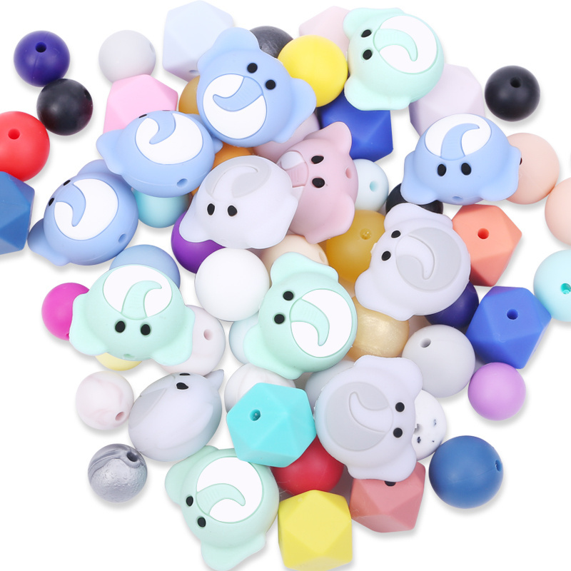 Bulk Wholesale Animal  Bpa Free Baby Teething  Custom Silicone Bead