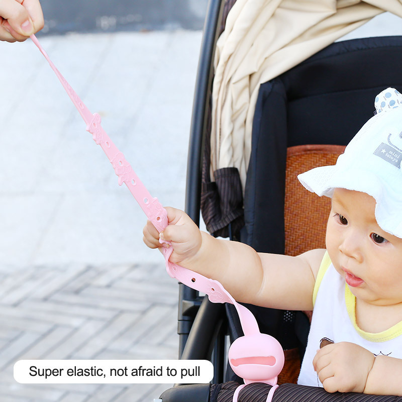 Wholesale Adjustable Size Baby Pacifier Clips,Stretchable Silicone Toy Safety Straps