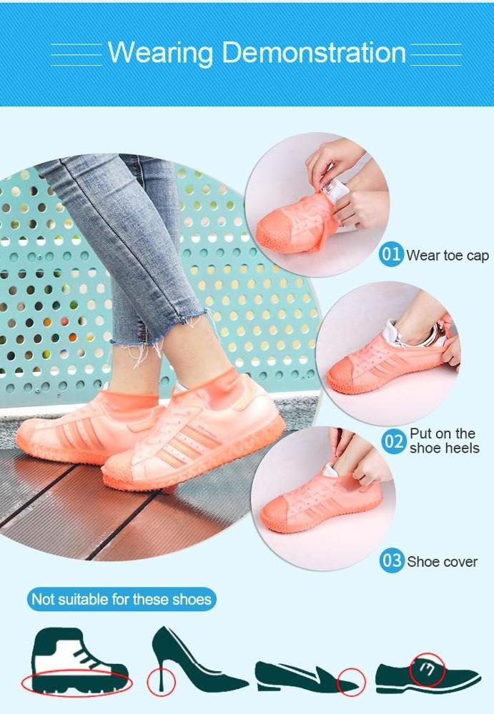 Reusable Silicone Boot And Shoe Covers, Shoe Covers For Rainy Days