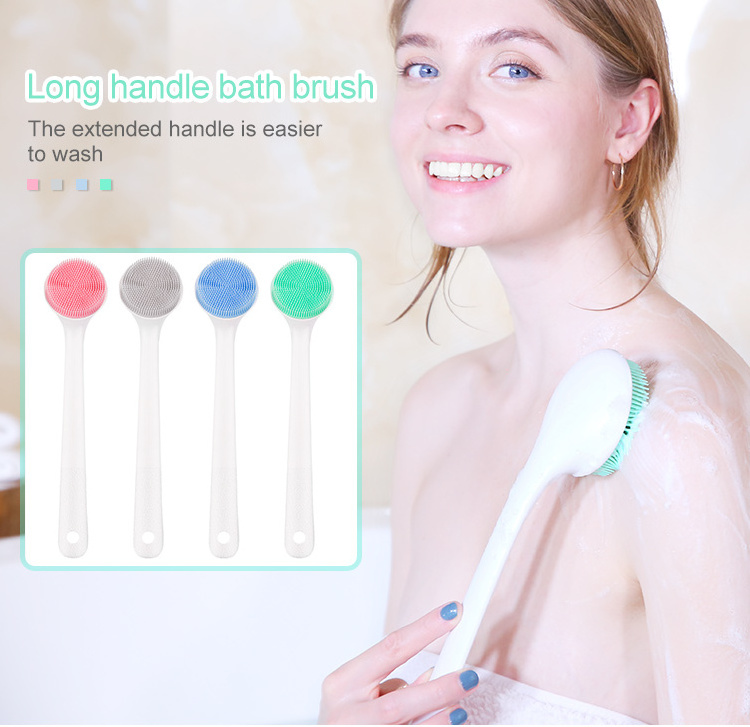 Modern Long Handle Spa Washing Bath Body Brush Cleaning Back Shower Scrubber Silicone Bath Brushes Sponges Set