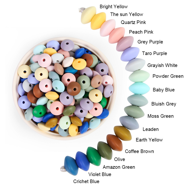 Wholesale High Quality Round Blue Bpa Free Custom Teether 15mm Baby Teething Chew Beads Soft Food Grade Silicone Beads